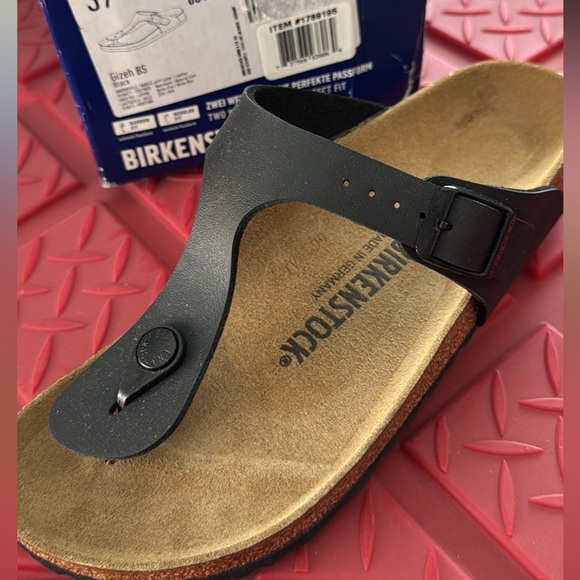 Birkenstock women’s Black Sandals gizeh new - Picture 1 of 4